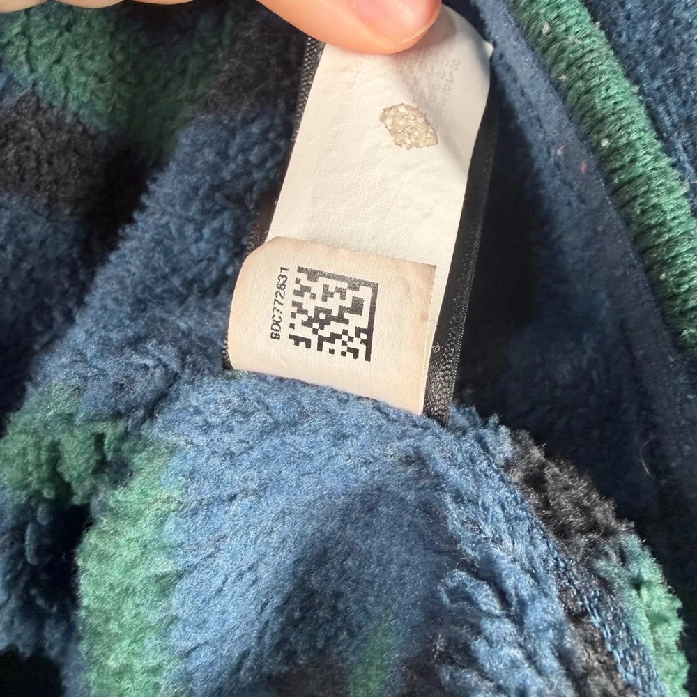The North Face Mens Gordon Lyons 1/4 Zip Fleece Aztec Blue Green NF0A3YRB Small